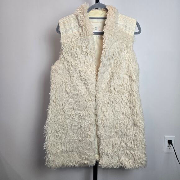 Hei Hei Anthropologie Sherpa Furry Long Line Vest Sweater Layering Western Small - Picture 2 of 10